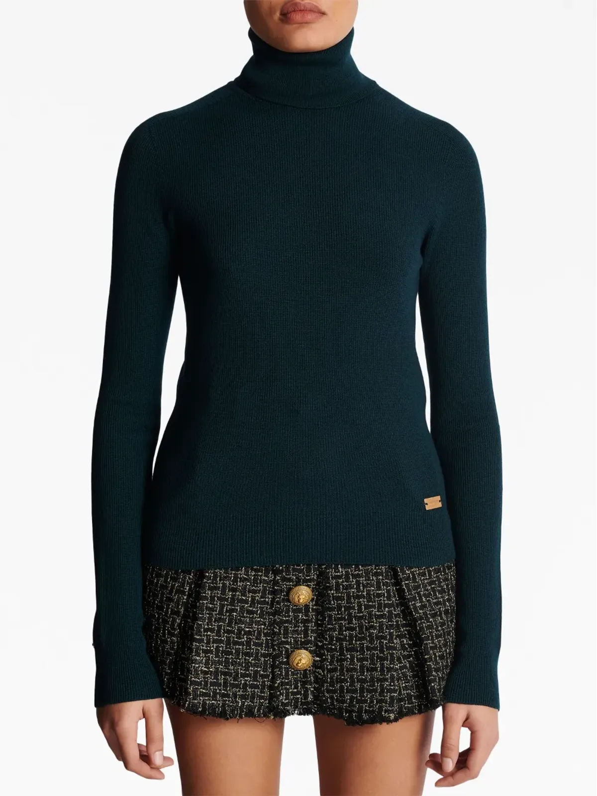 Balmain ロゴプレート ウールジャンパー - Green - 画像5
