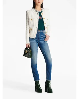Balmain ロゴプレート付きスリムカットジーンズ - ブルー - サムネイル2