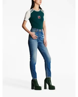 Balmain ロゴプレート付きスリムカットジーンズ - ブルー - サムネイル3