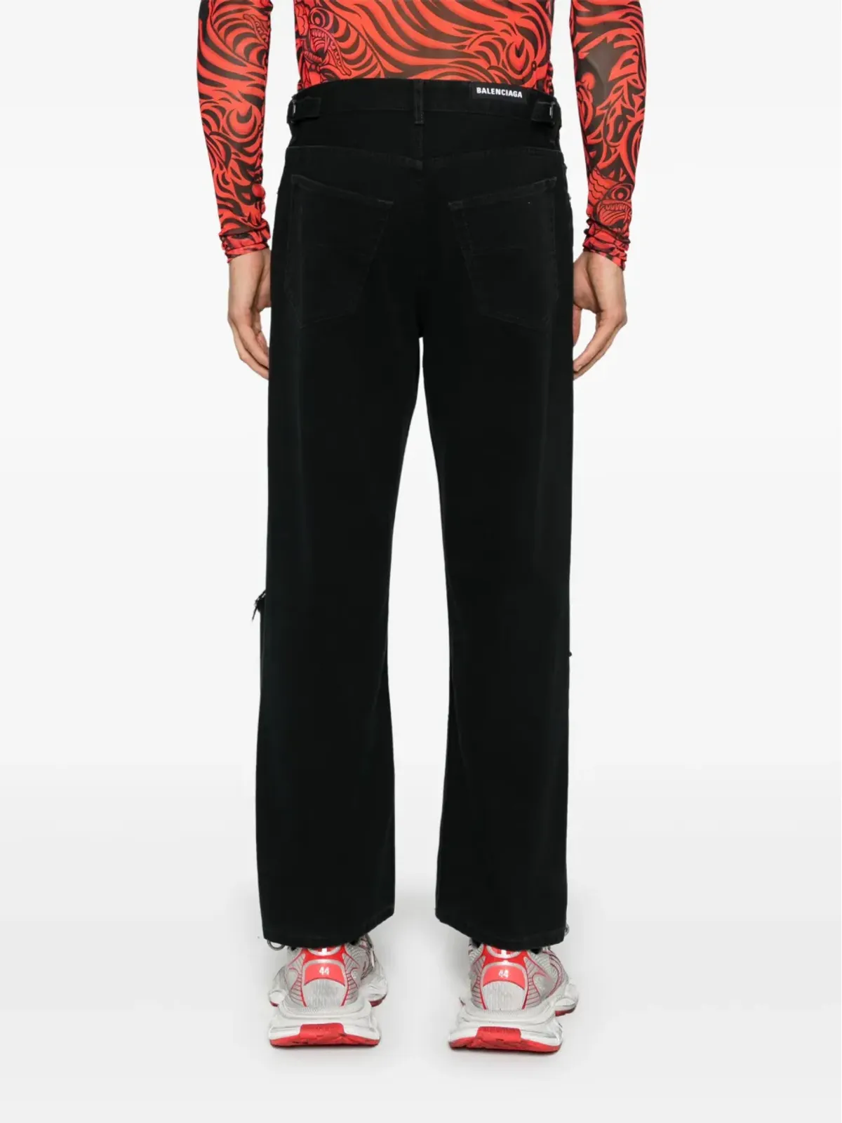 Balenciaga ダメージ加工デニムジーンズ - ブラック - 画像5