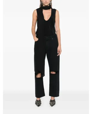 Balenciaga ダメージ加工デニムジーンズ - ブラック - サムネイル3