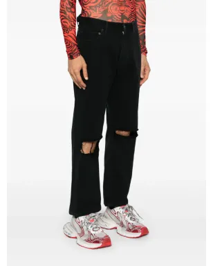Balenciaga ダメージ加工デニムジーンズ - ブラック - サムネイル4