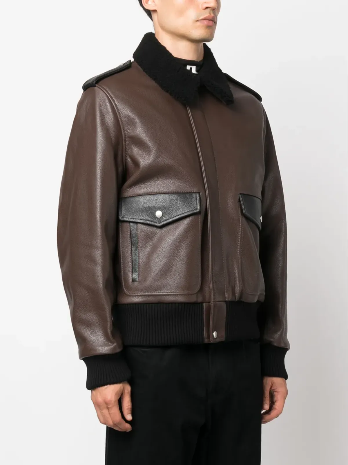 Palm Angels レーシングアビエーターレザージャケット - 画像5