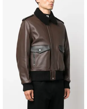 Palm Angels レーシングアビエーターレザージャケット - サムネイル5
