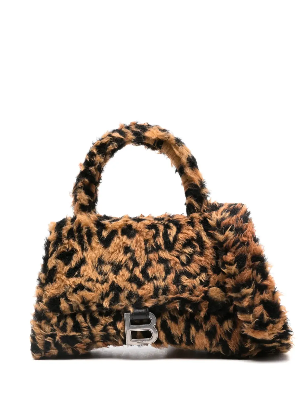 Balenciaga Hourglass ファー風レオパード柄ミニバッグ - 画像1
