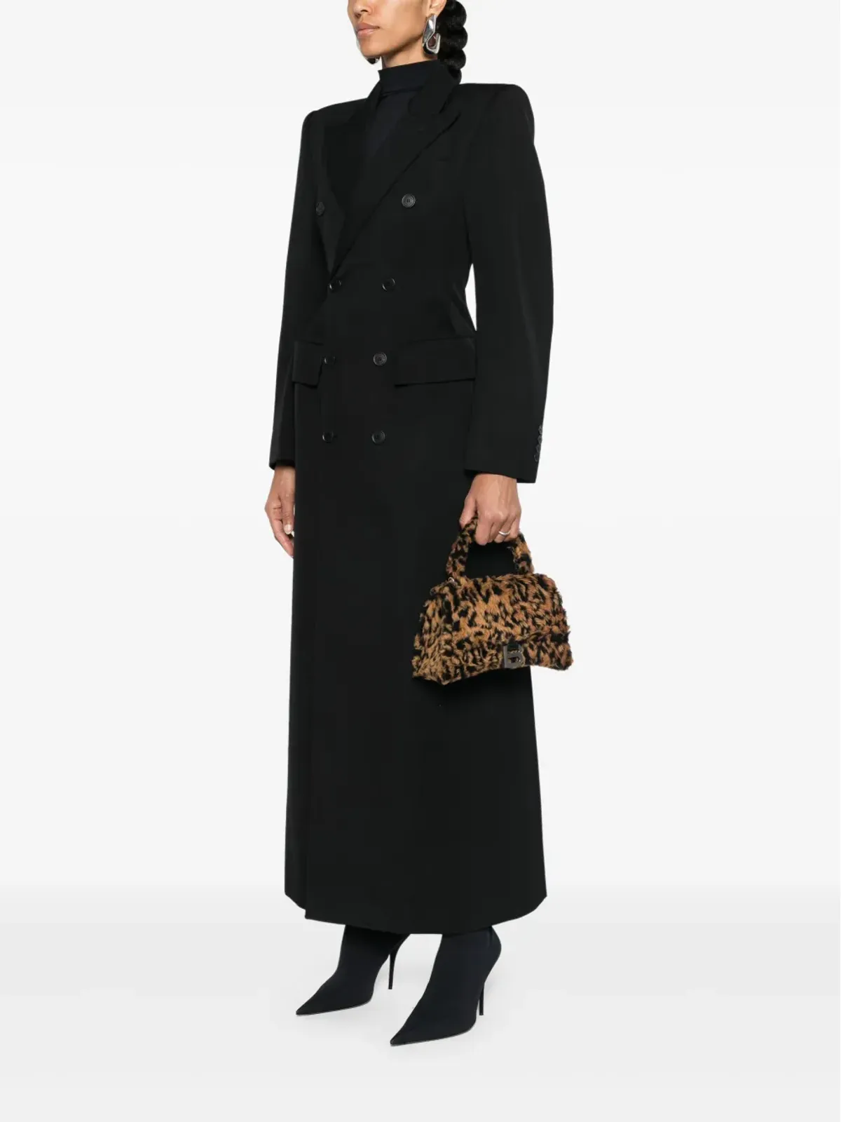 Balenciaga Hourglass ファー風レオパード柄ミニバッグ - 画像2