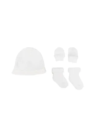 Tartine Et Chocolat リブ編みオーガニックコットン帽子セット - White - サムネイル1