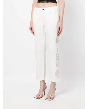 Ermanno Scervino ボーイフレンドコットンパンツ - White - サムネイル3