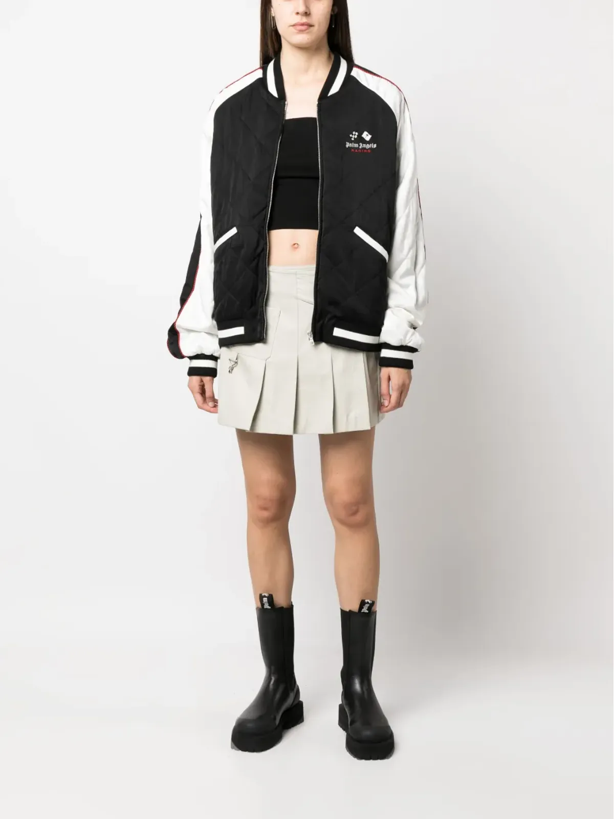 Palm Angels Racing Souvenir bomber jacket - Black - 画像3