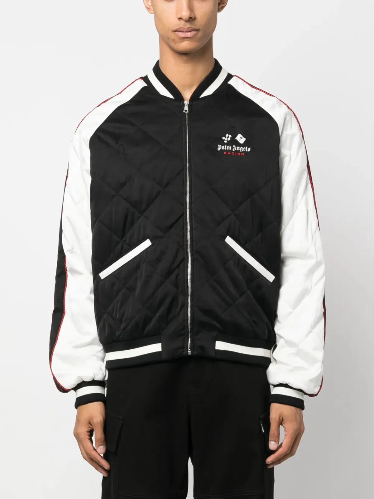 Palm Angels Racing Souvenir bomber jacket - Black - 画像4