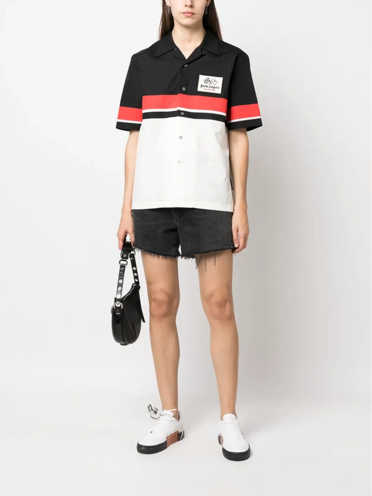 Palm Angels レーシングボウリングシャツ - ブラック - 画像3