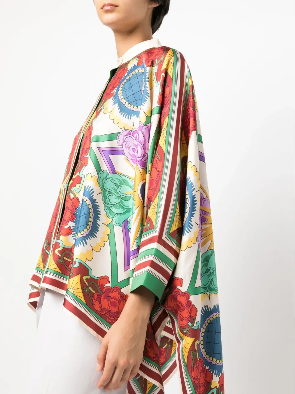 La DoubleJ Foulard asymmetric silk shirt - 画像5