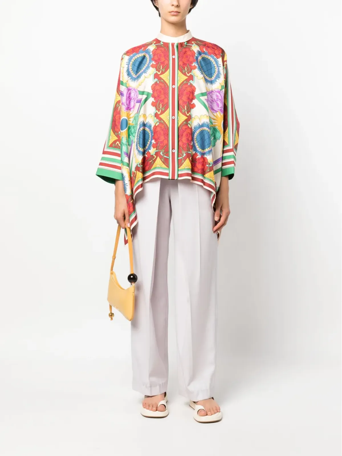 La DoubleJ Foulard asymmetric silk shirt - 画像2