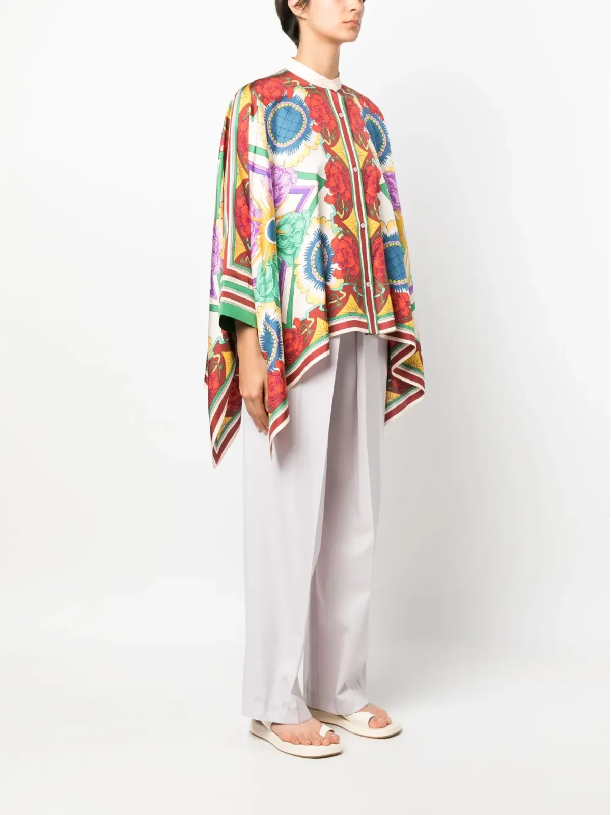 La DoubleJ Foulard asymmetric silk shirt - 画像3