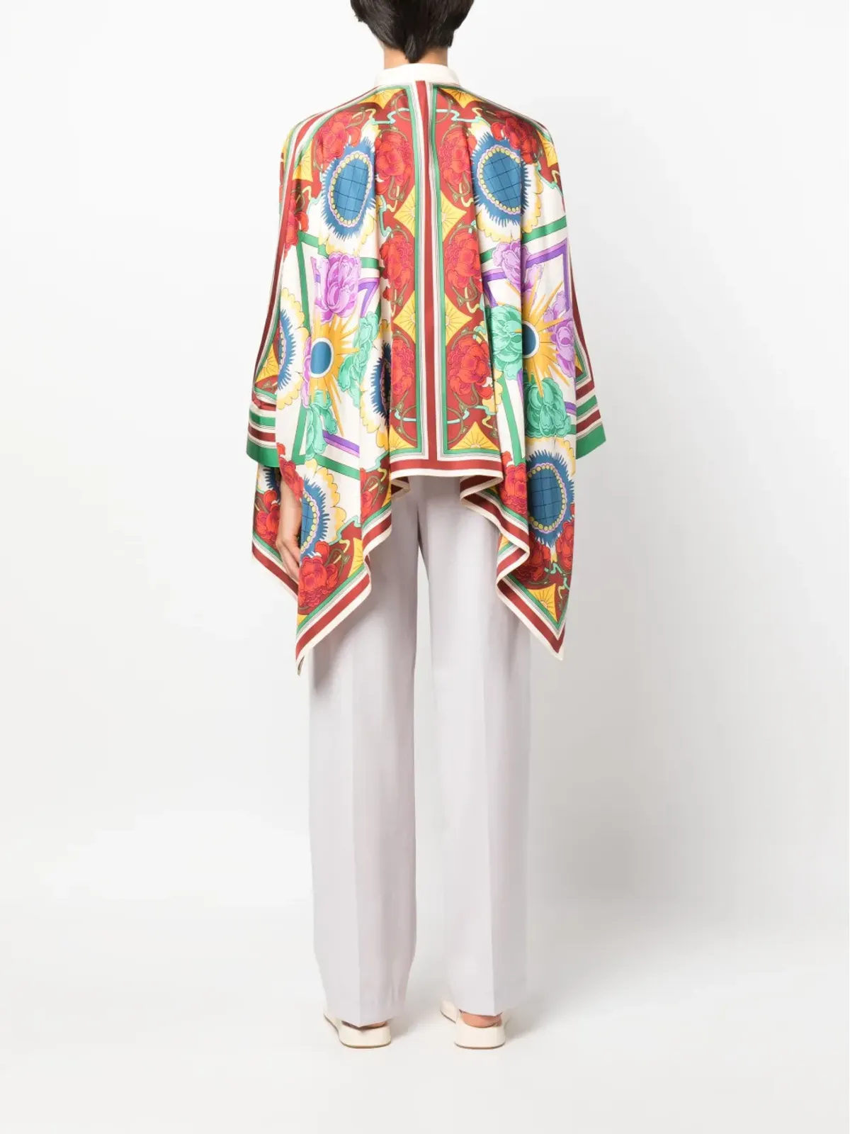 La DoubleJ Foulard asymmetric silk shirt - 画像4