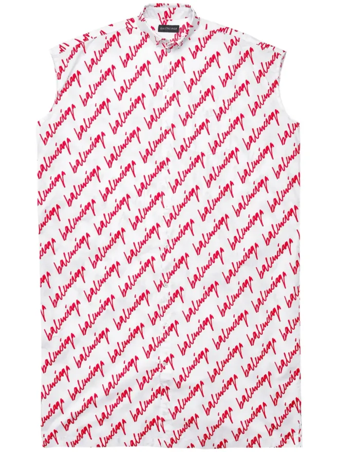 Balenciaga Balenciaga ロゴプリントシャツドレスの商品画像