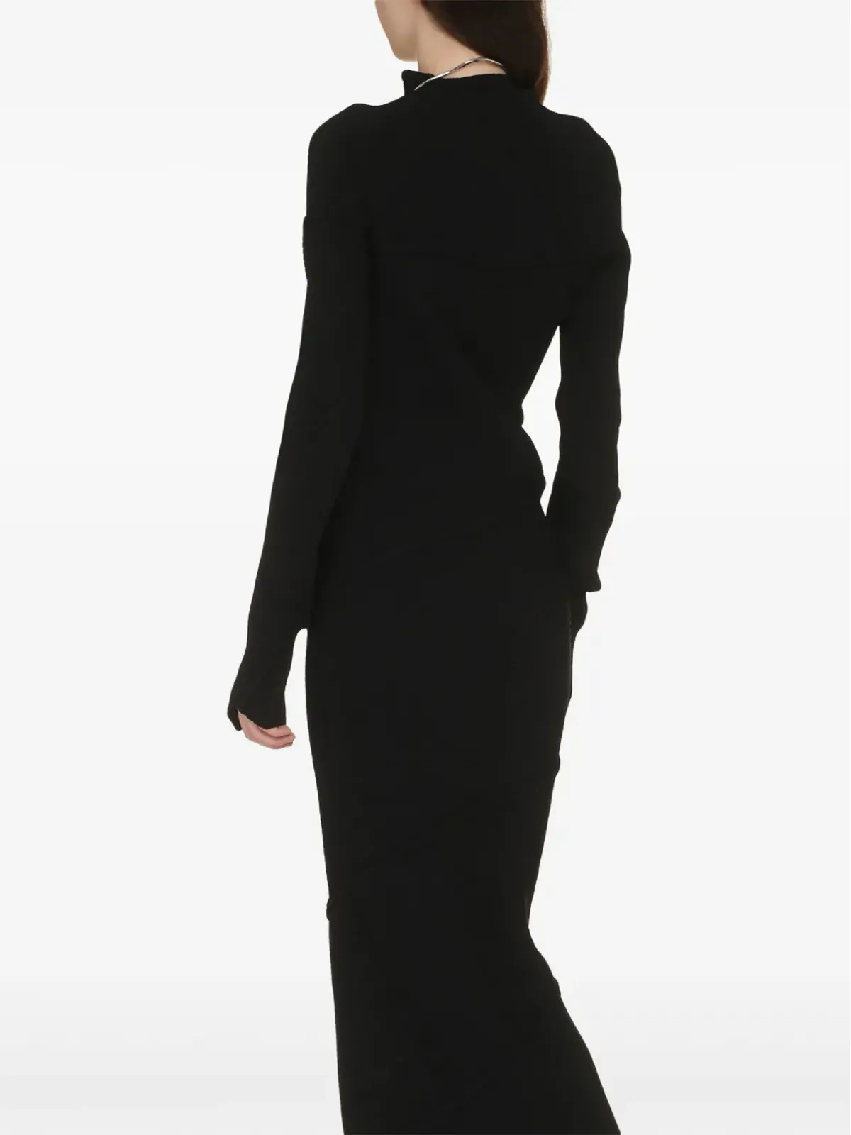 Balenciaga スパイラルリブニット マキシドレス ブラック - 画像3