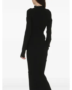 Balenciaga スパイラルリブニット マキシドレス ブラック - サムネイル3