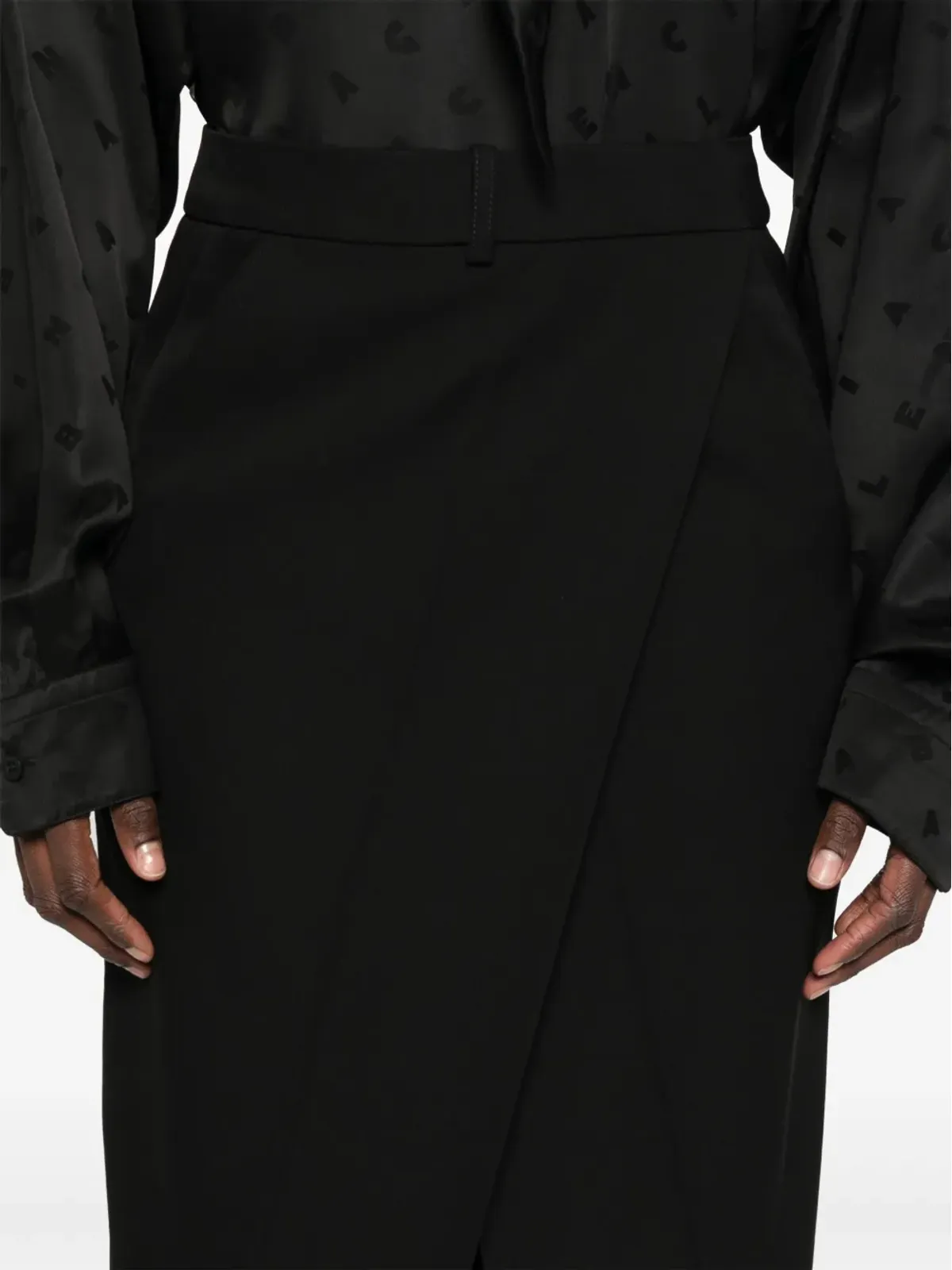 Balenciaga ウールミディスカート（ブラック） - 画像5