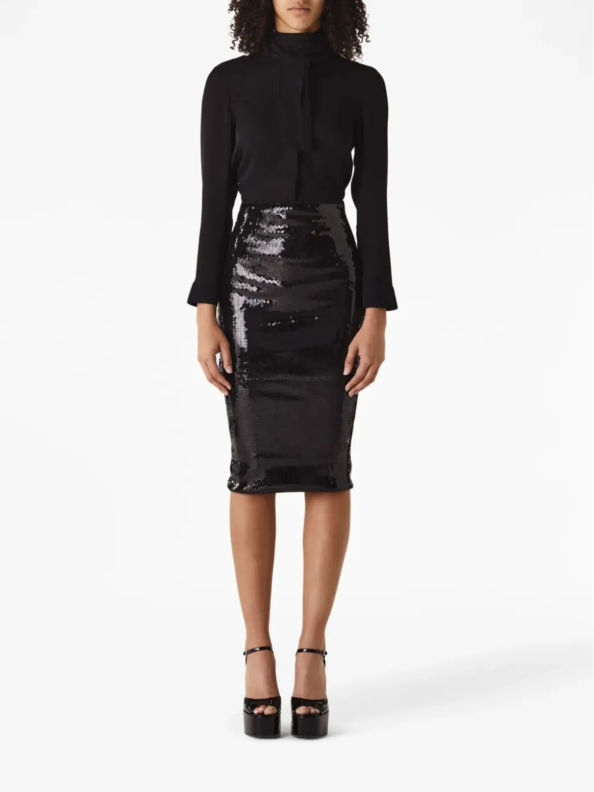 Alexandre Vauthier スパンコール装飾のミディスカート - 画像2