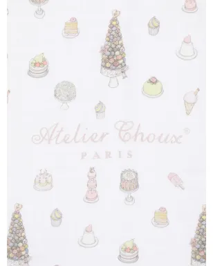 Atelier Choux cake-print organic-cotton blanket - White - サムネイル2