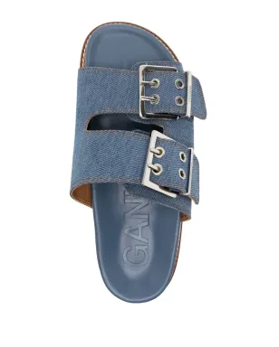 GANNI バックル式デニムのフラットサンダル - サムネイル4