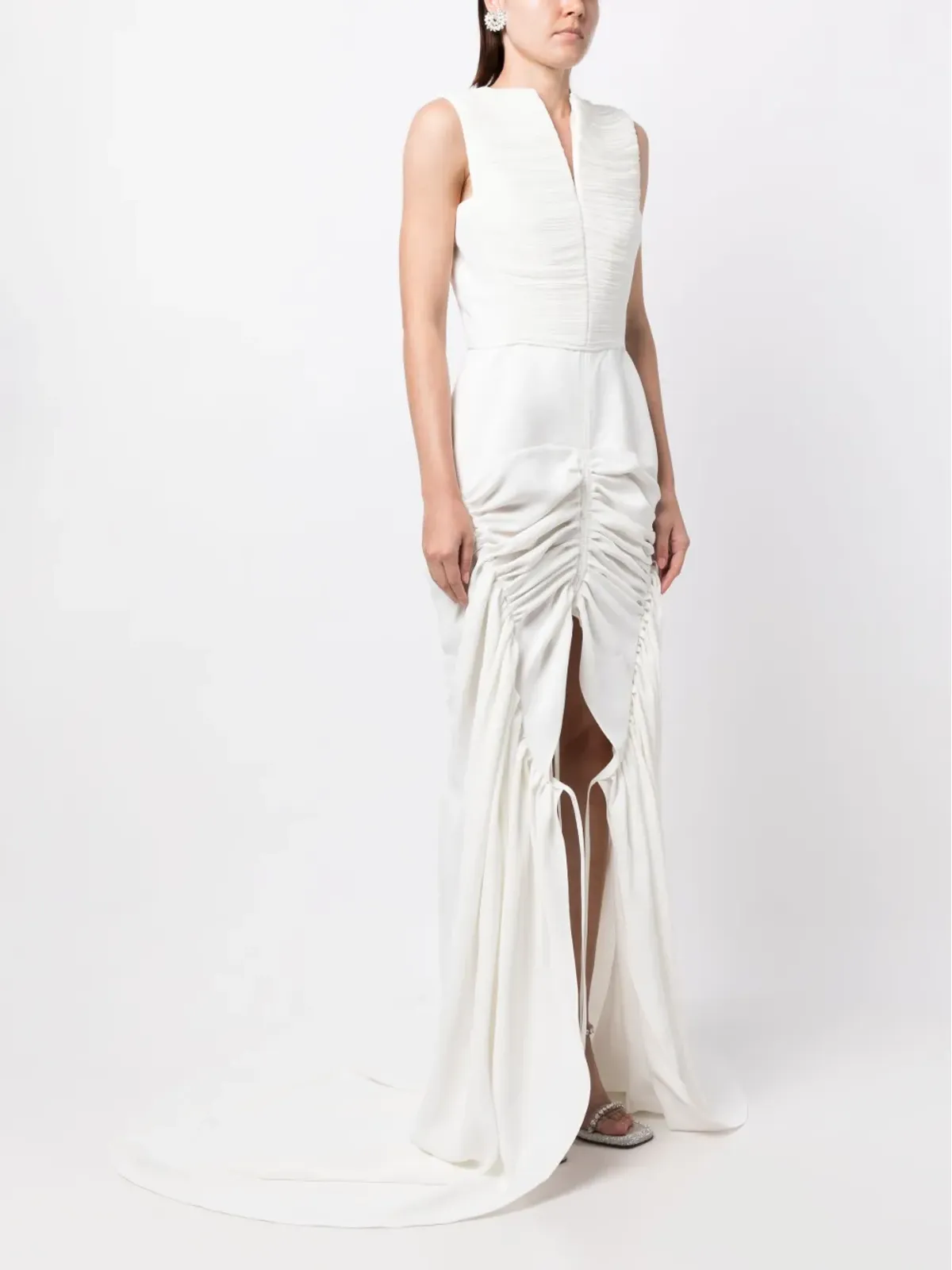 Maticevski Totem gathered long gown - White - 画像3