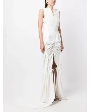 Maticevski Totem gathered long gown - White - サムネイル3