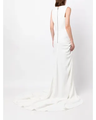 Maticevski Totem gathered long gown - White - サムネイル4