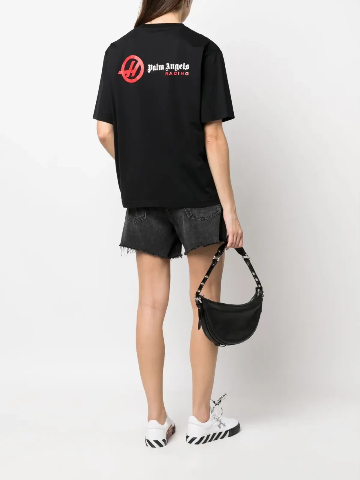 Palm Angels ロゴ刺繍コットンTシャツ - 画像3