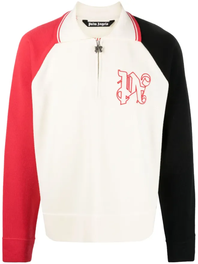 Palm Angels Palm Angels レーシングロゴ編みポロシャツ - Whiteの商品画像