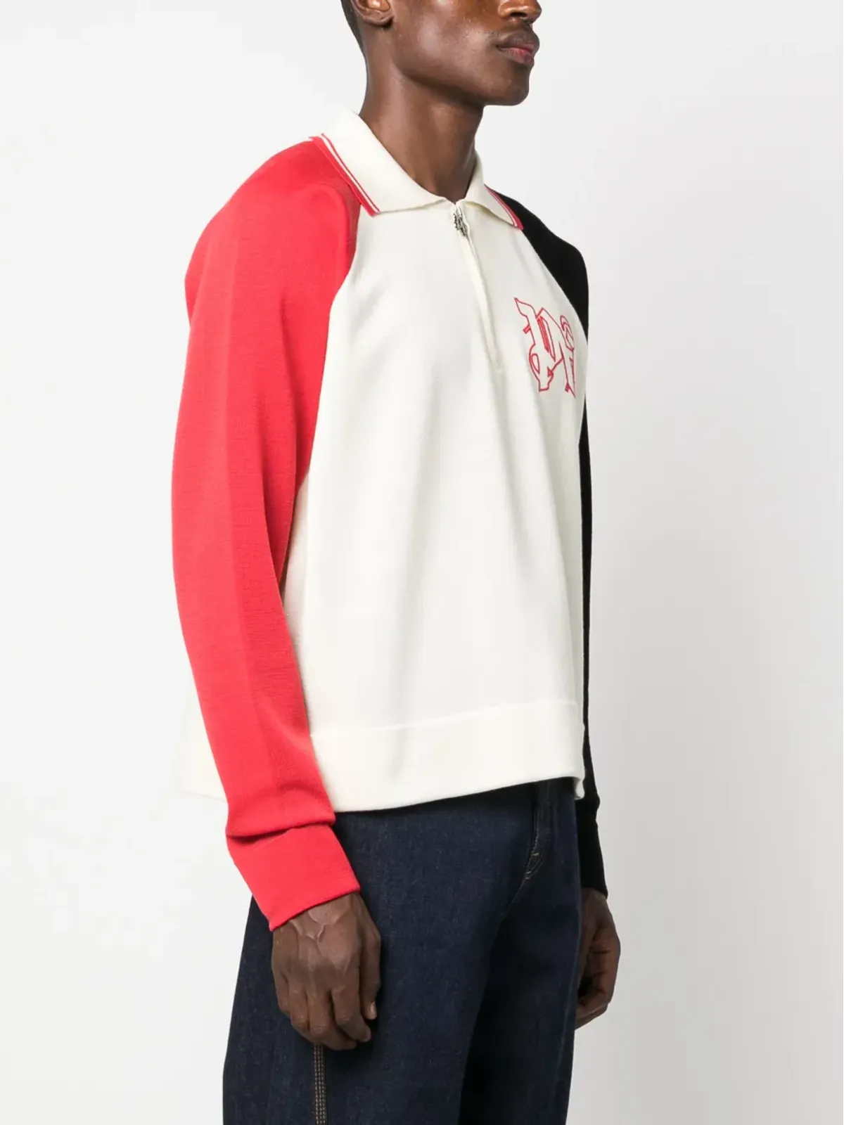 Palm Angels レーシングロゴ編みポロシャツ - White - 画像3