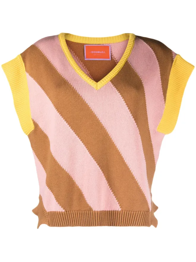 La DoubleJ La DoubleJ Veneziana knitted vest - Pinkの商品画像