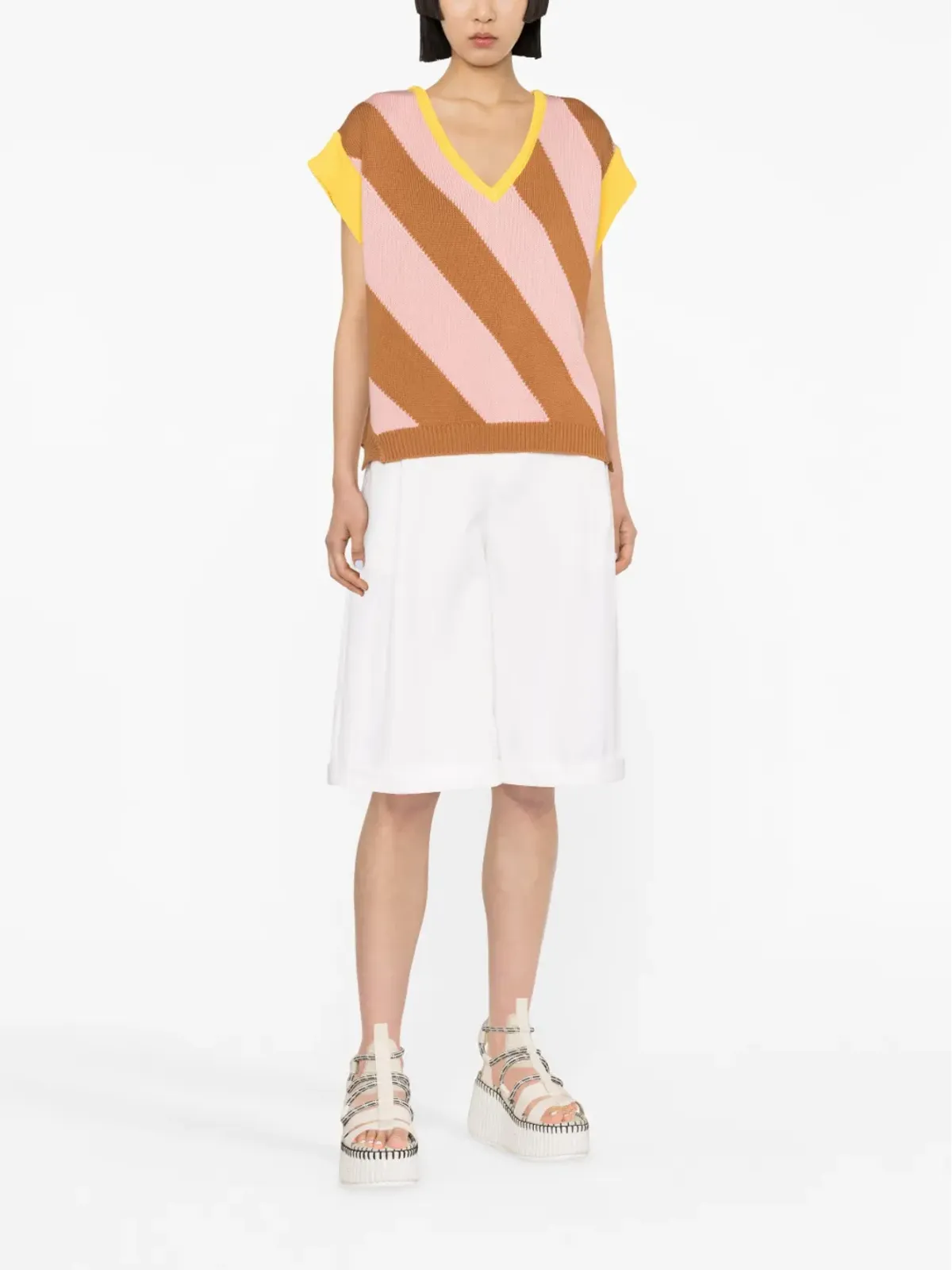 La DoubleJ Veneziana knitted vest - Pink - 画像2