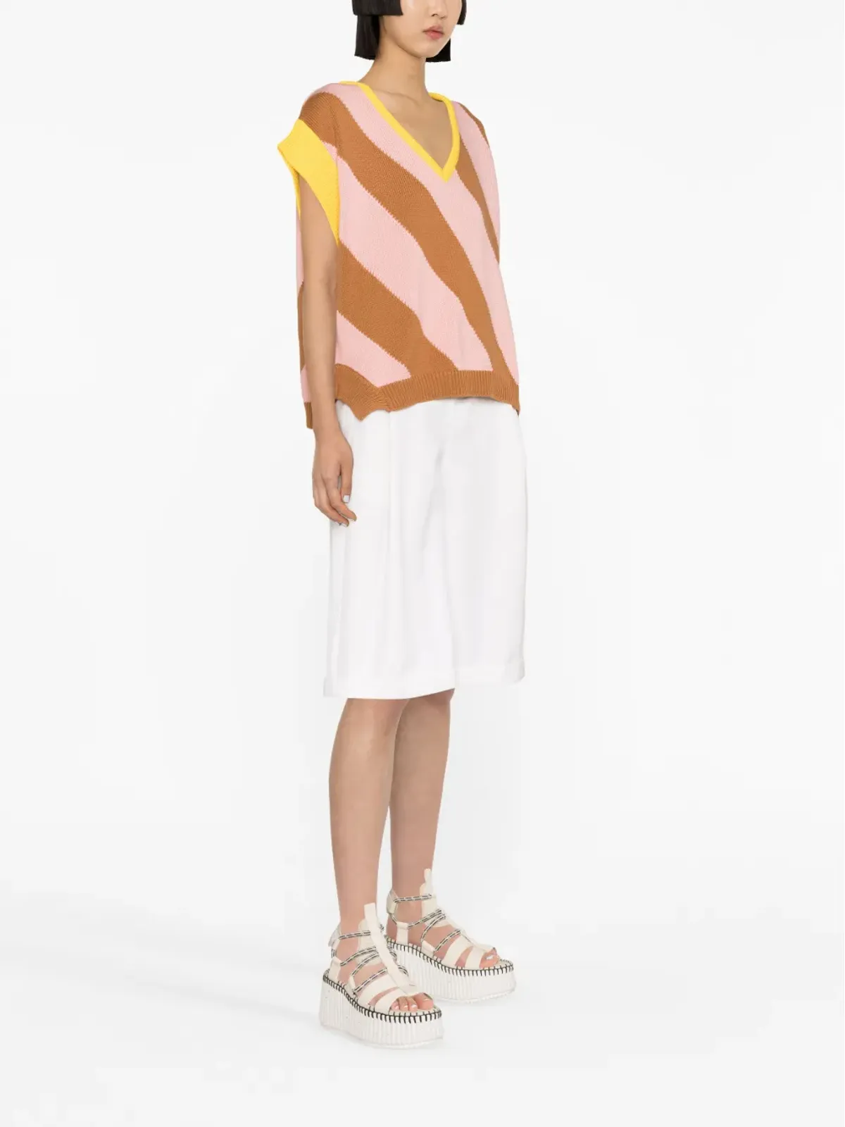 La DoubleJ Veneziana knitted vest - Pink - 画像3
