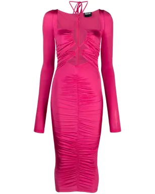 Versace Jeans Couture カットアウト レースアップ ミディドレス - ピンク - サムネイル1