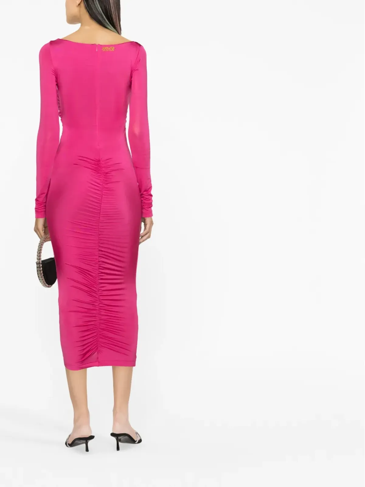 Versace Jeans Couture カットアウト レースアップ ミディドレス - ピンク - 画像4