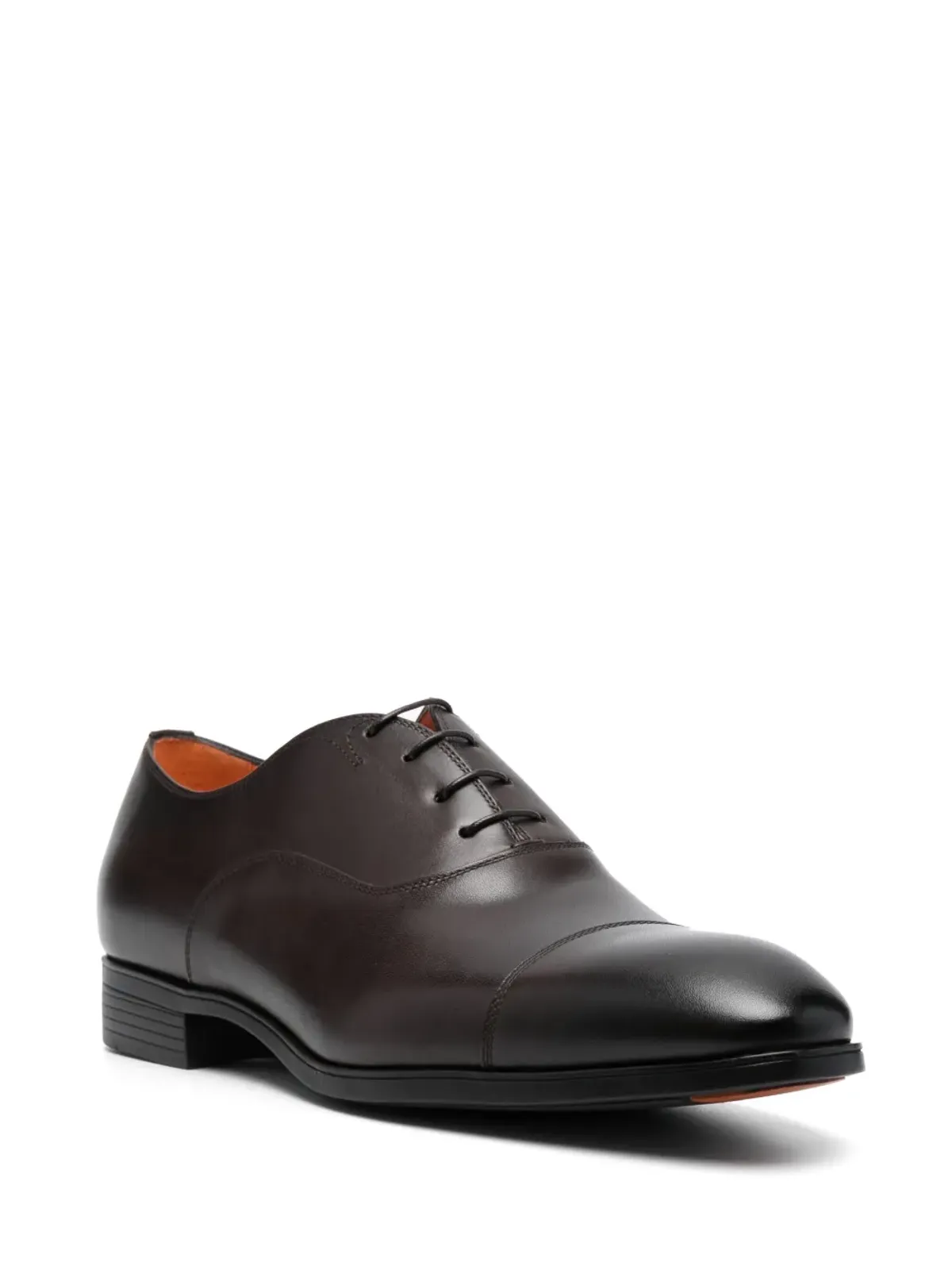Santoni アーモンドトゥ レースアップ レザーシューズ - 画像2