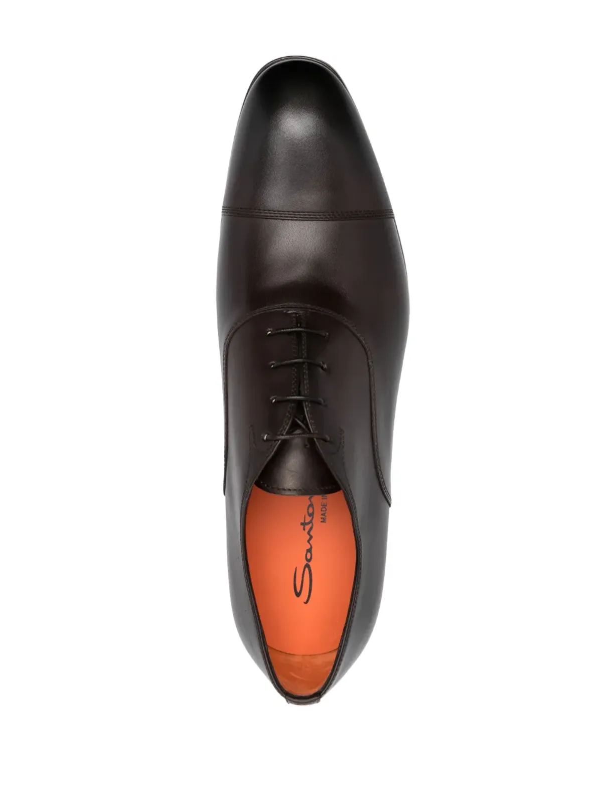 Santoni アーモンドトゥ レースアップ レザーシューズ - 画像4