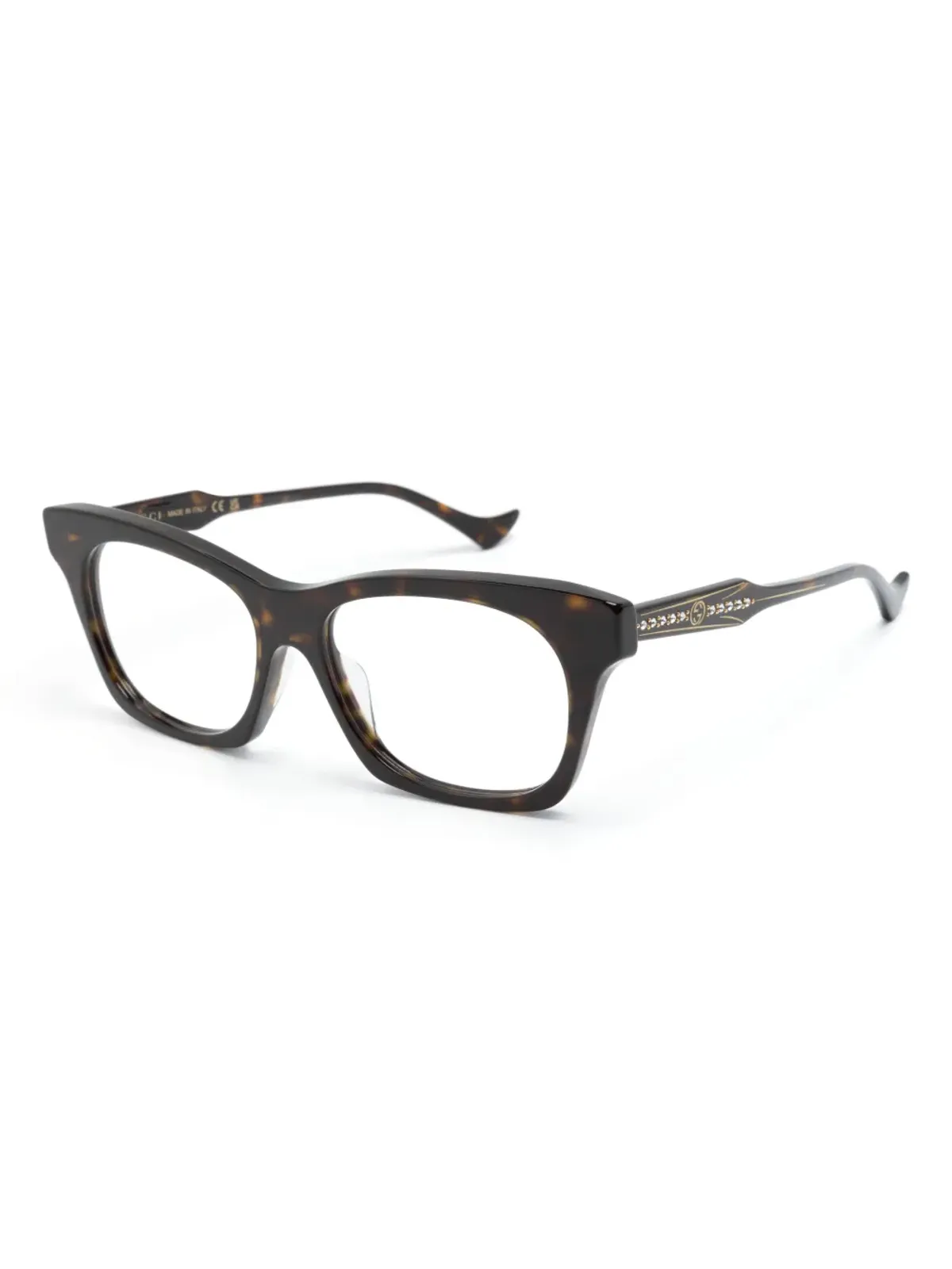Gucci Eyewear べっこう調スクエアフレーム眼鏡 - 画像2