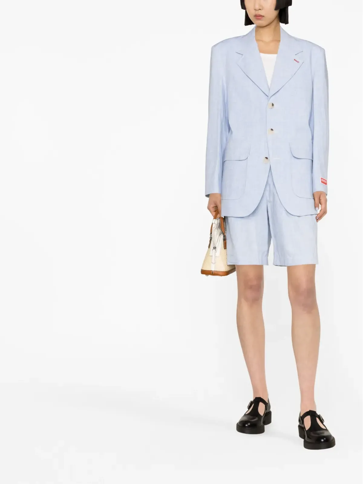 Kenzo テーラードリネンショーツ ブルー - 画像2