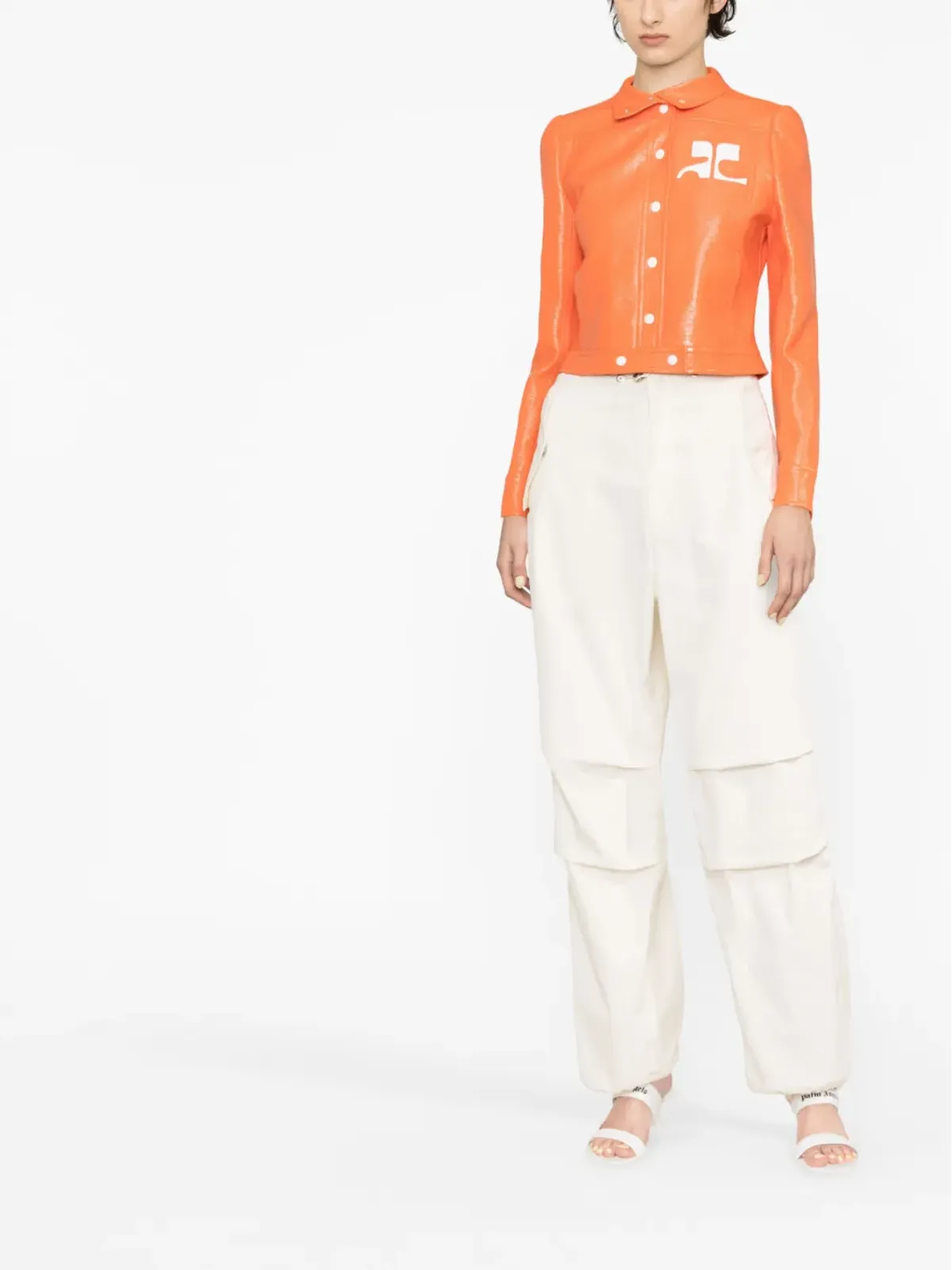 Courrèges Reedition ビニールアップリケロゴ ジャケット - 画像2