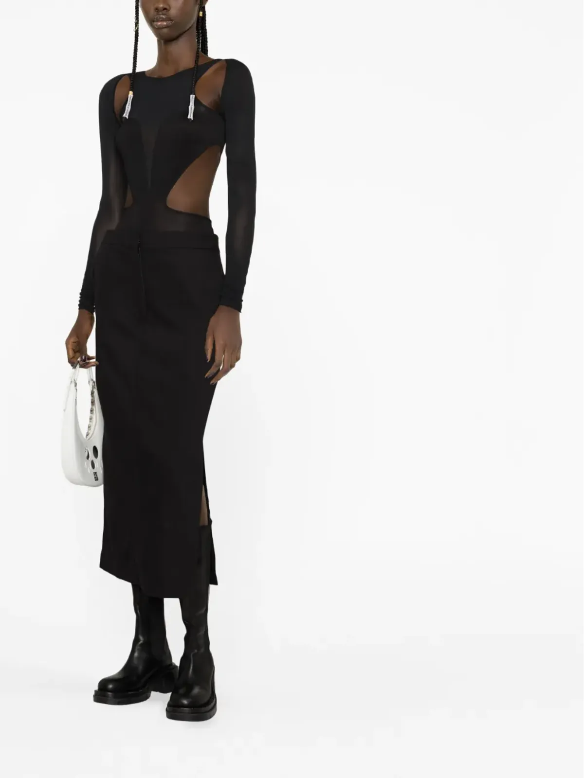 Alexander McQueen スラッシュコルセットカットアウトボディスーツ - 画像2