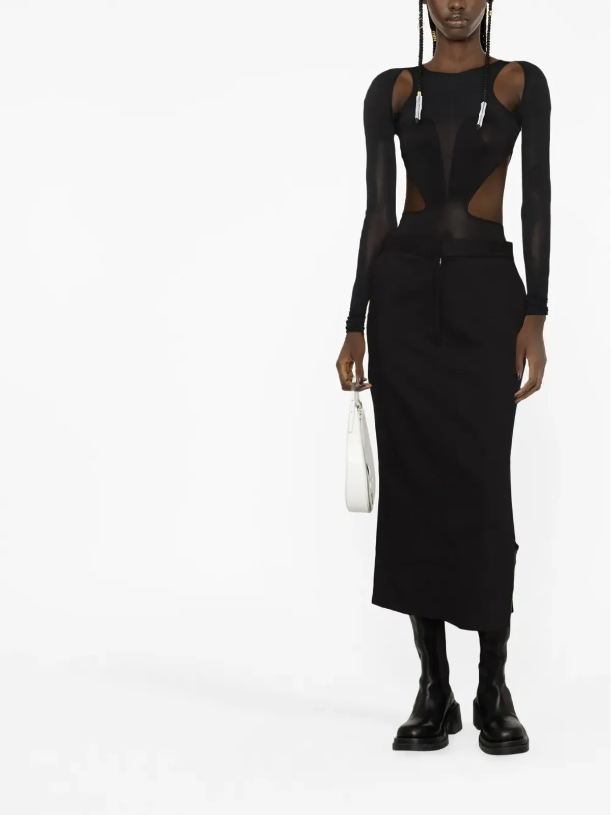 Alexander McQueen スラッシュコルセットカットアウトボディスーツ - 画像3