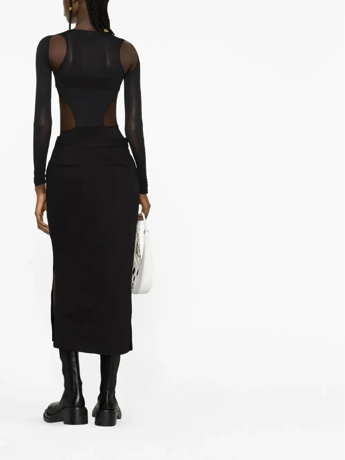 Alexander McQueen スラッシュコルセットカットアウトボディスーツ - 画像4