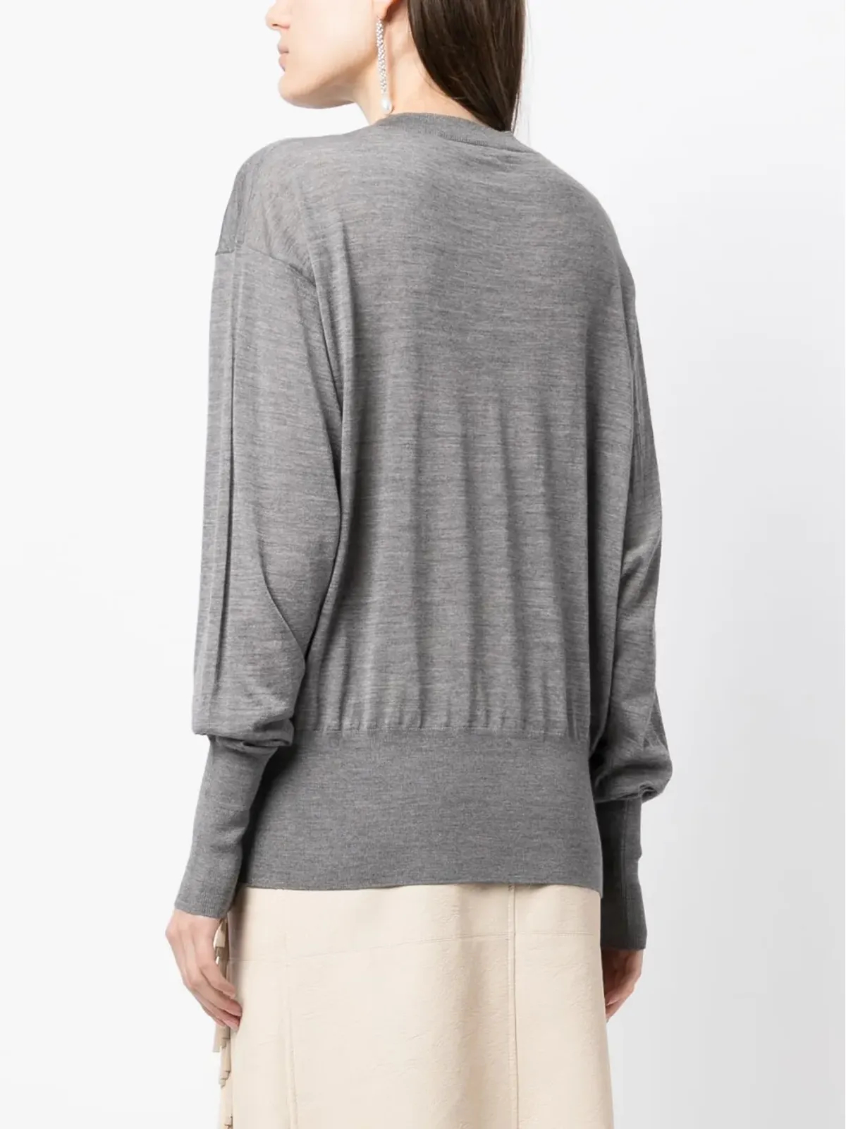 Stella McCartney 細編みカットアウト付きセーター - グレー - 画像4