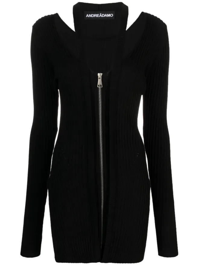 ANDREADĀMO ANDREĀDAMO Vネックリブニットワンピースの商品画像
