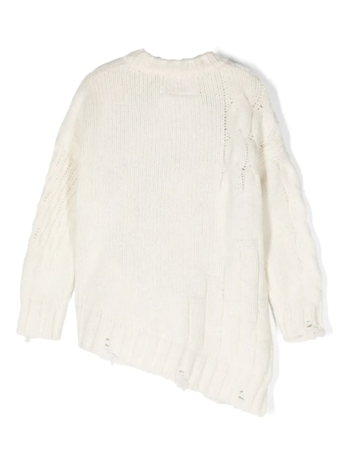 MM6 Maison Margiela Kids アシンメトリック インターシャ ロゴ ウールブレンド ジャンパー - 画像2