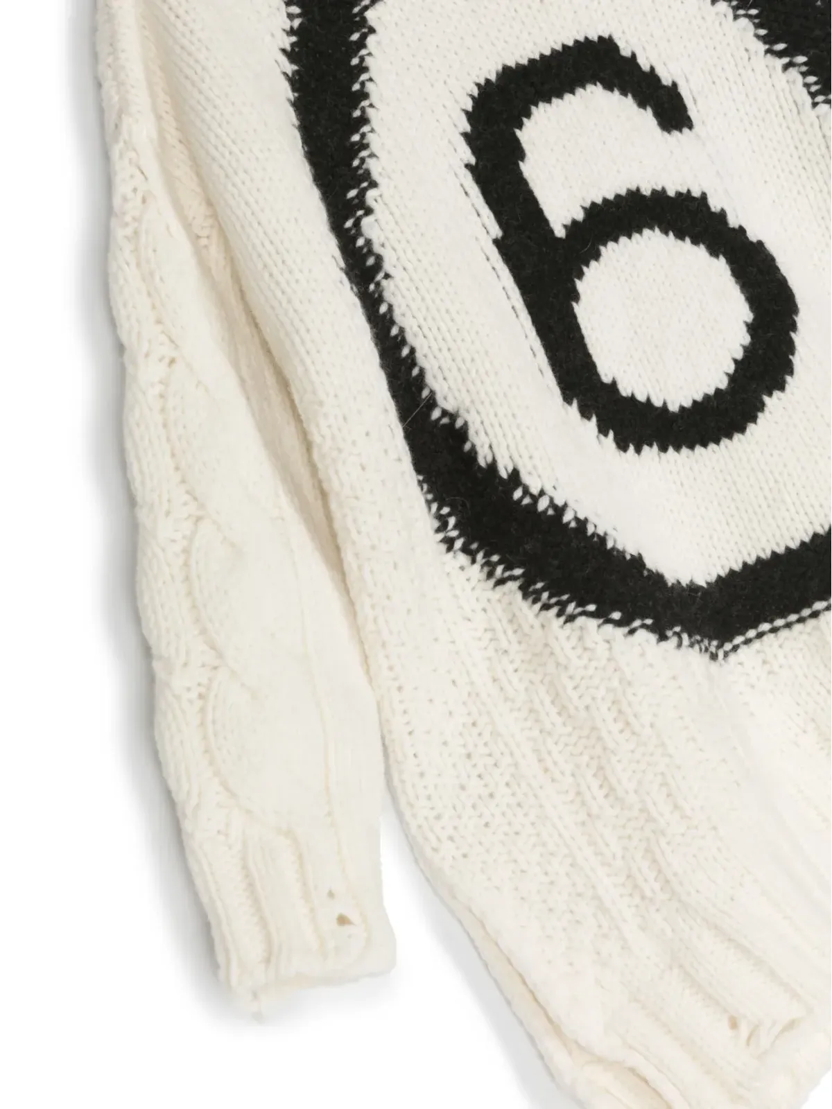 MM6 Maison Margiela Kids アシンメトリック インターシャ ロゴ ウールブレンド ジャンパー - 画像3