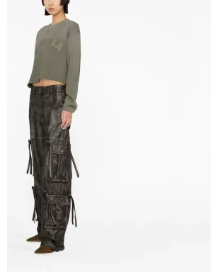 Maison Margiela ロゴパッチ付き クロップド スウェット - サムネイル2
